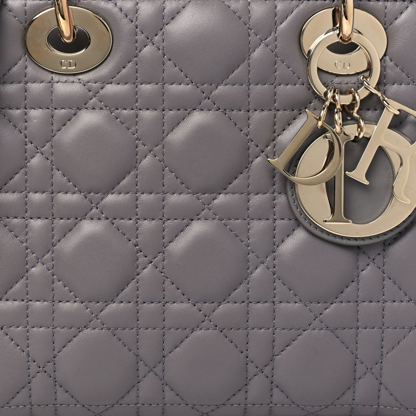 Lambskin Cannage Small My ABCDior Lady Dior Grey