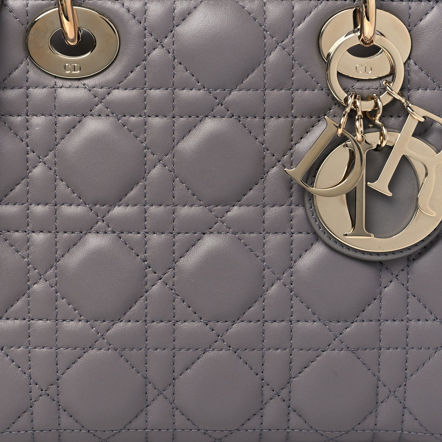 Christian Dior Lambskin Cannage Small My ABCDior Lady Dior Grey 7 of 9