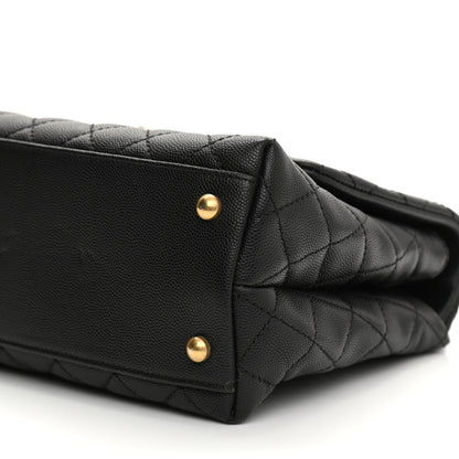 Chanel Caviar Lizard Embossed Quilted Small Coco Handle Flap Black 10 of 12