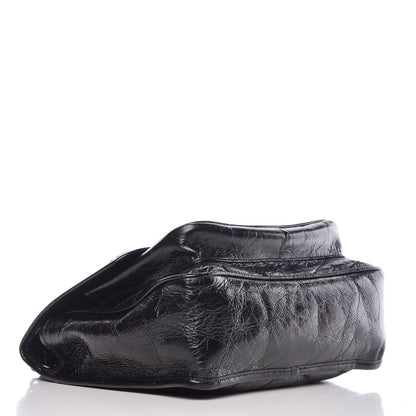 Saint Laurent Crinkled Calfskin Matelasse Monogram Medium Niki Chain Satchel Black 4 of 9