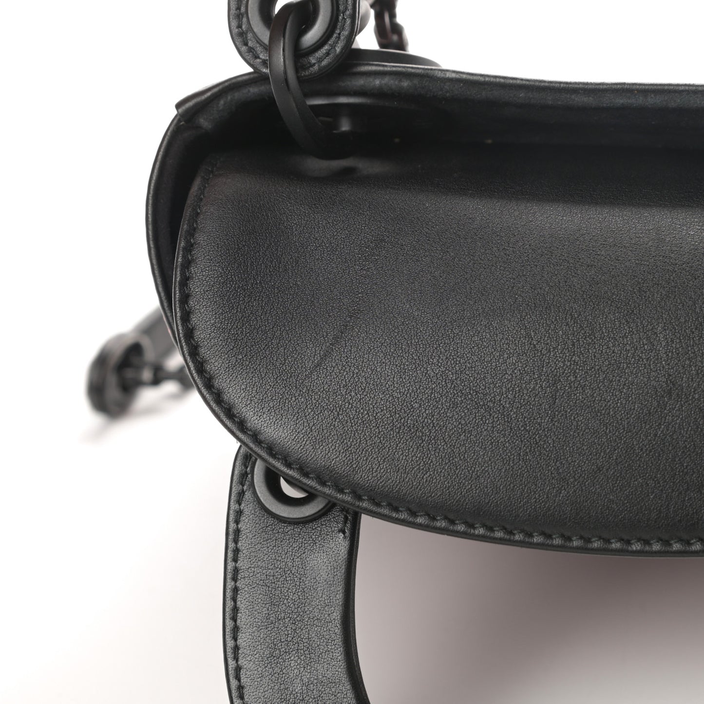Smooth Calfskin Painted Mini Heart Clover Lady Dior Black Red