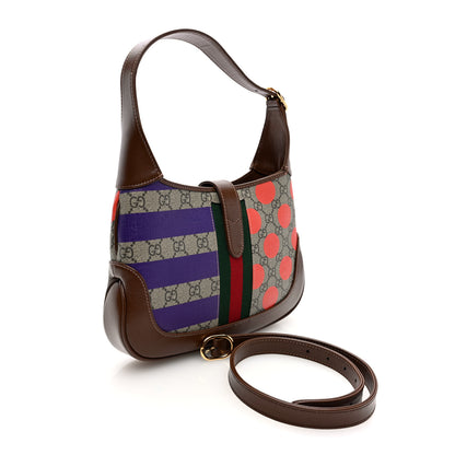 Gucci GG Supreme Monogram Azalea Calfskin Print Web Small Jackie 1961 Hobo Multicolor 3 of 10