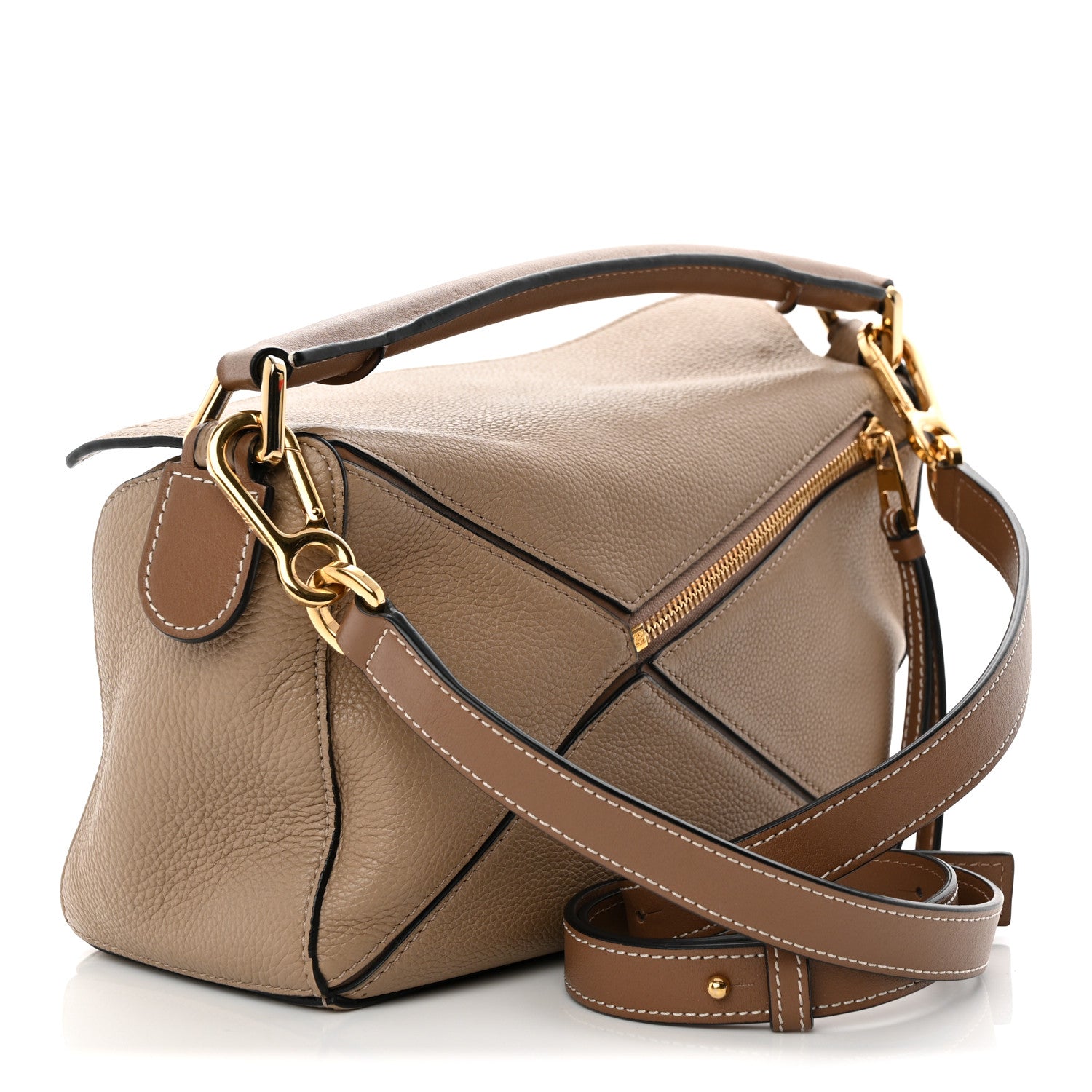 Loewe Grained Calfskin Small Puzzle Bag Sand Mink 1886688