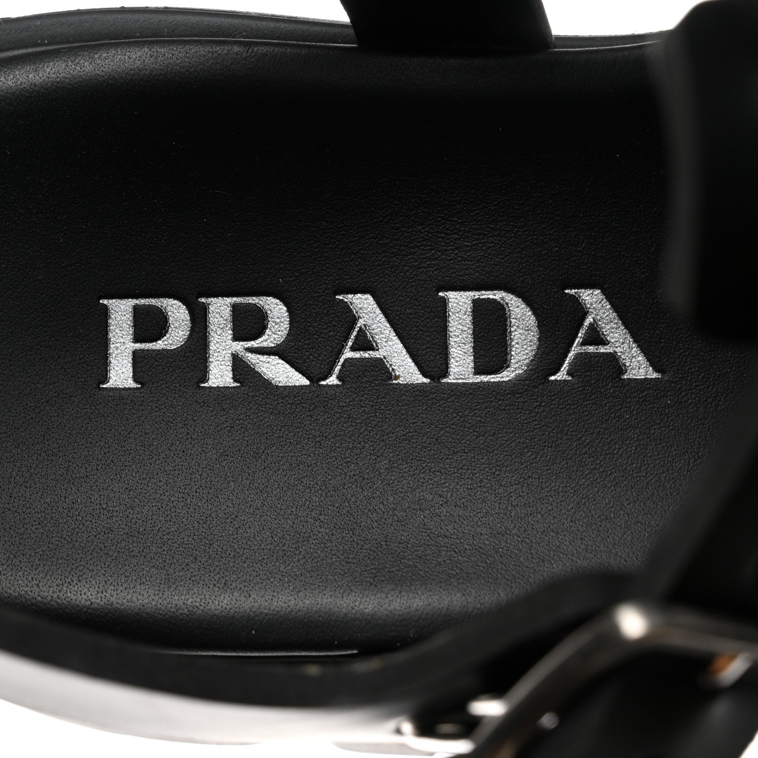 Prada Foam Rubber Triangle Logo Monolith 55mm Cage Sandals 40 Black 7 of 8