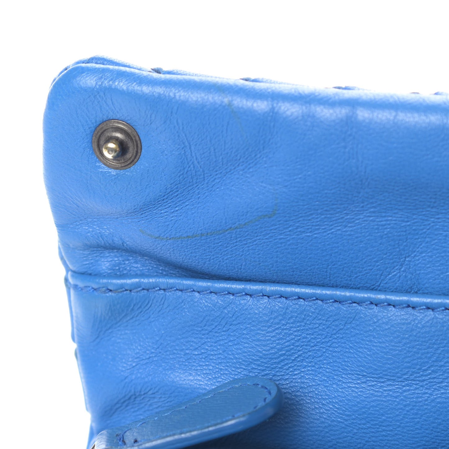Nappa Intrecciato Small Chain Crossbody Blue