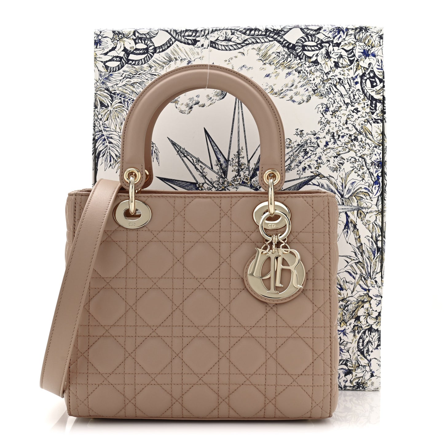 Lambskin Cannage Medium Lady Dior Fard