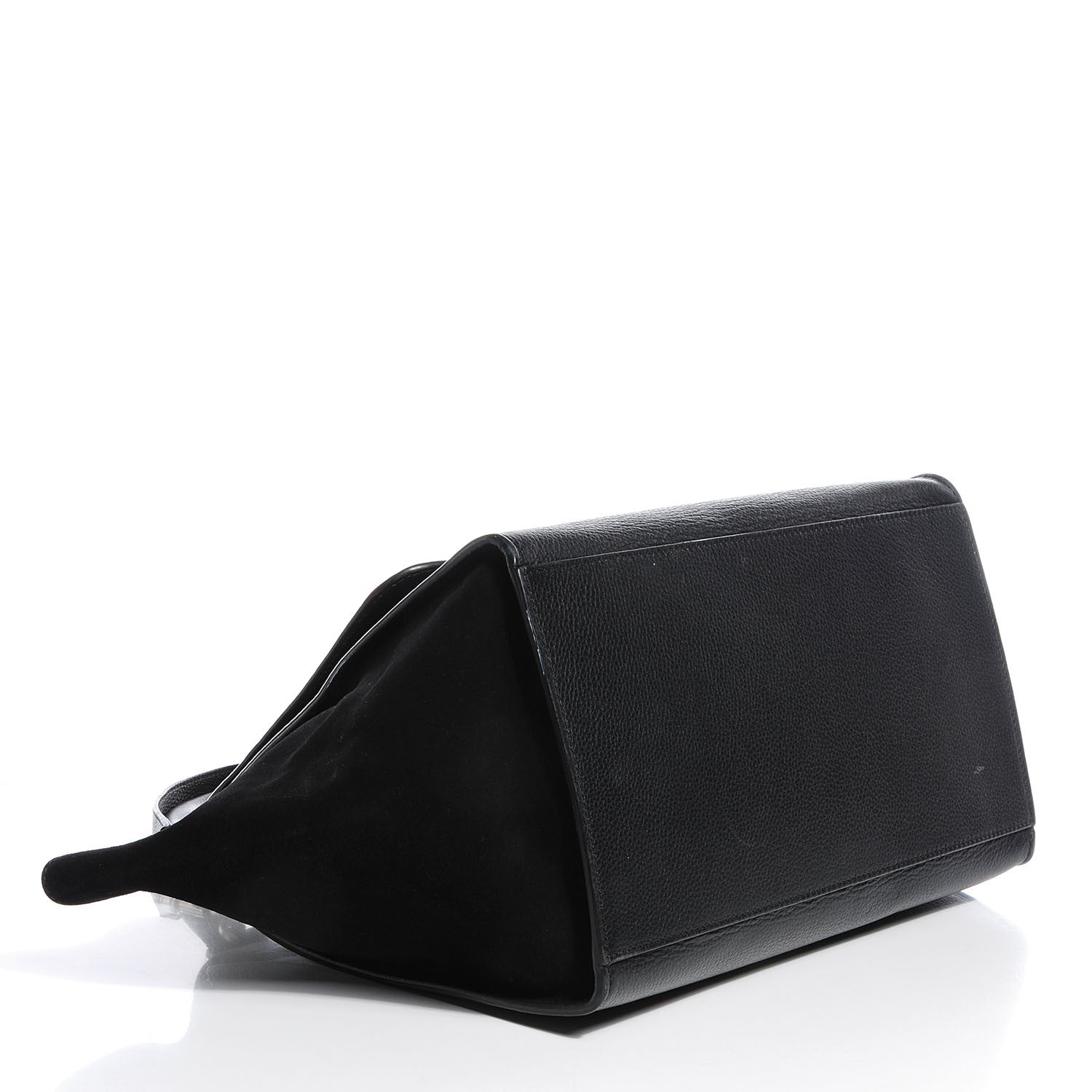 Celine Drummed Calfskin Suede Medium Trapeze Black 5 of 8