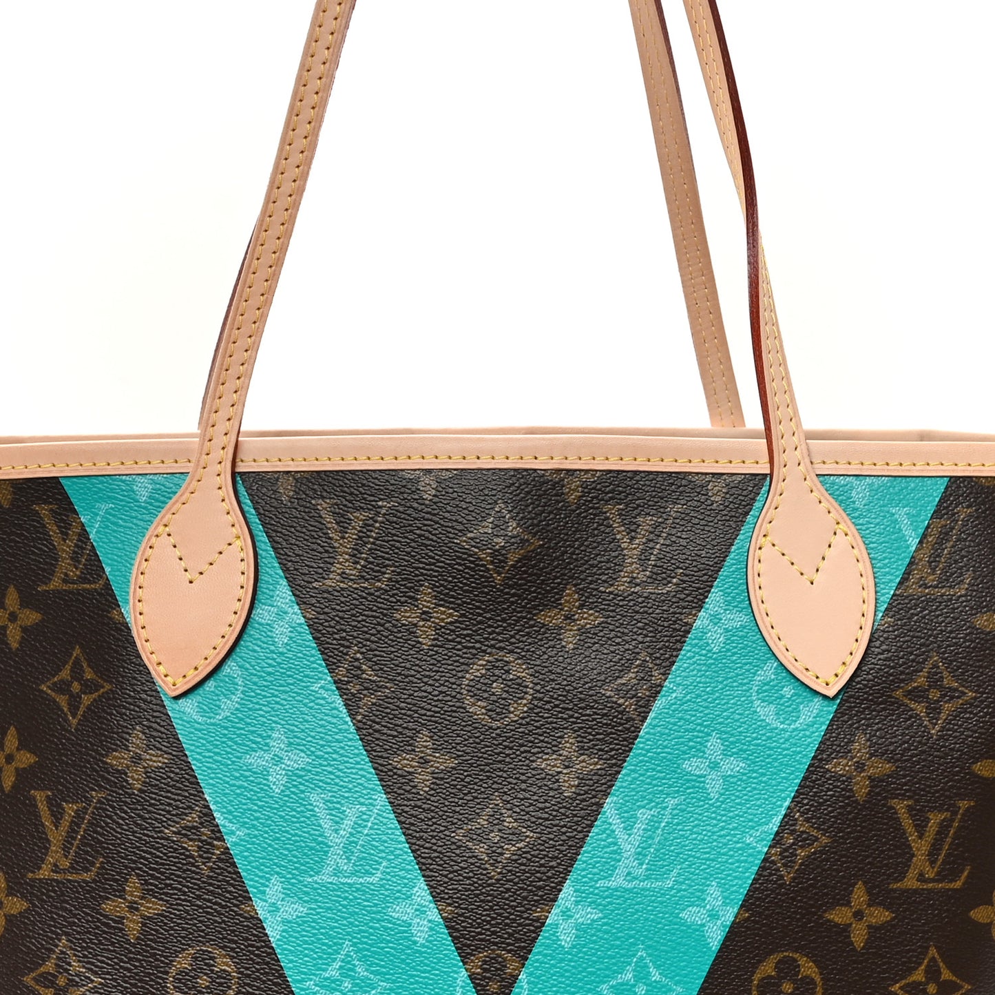 Monogram V Neverfull MM Turquoise