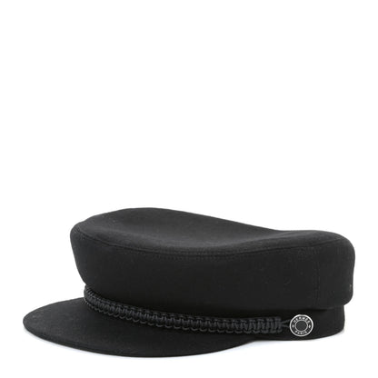 Hermes Cashmere Swift Braided Deauville Cap 58 Black 1 of 7