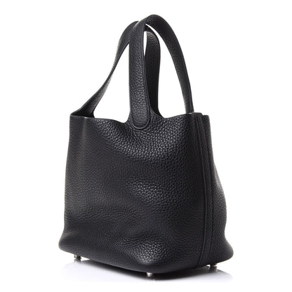 Hermes Taurillon Clemence Picotin Lock 18 PM Black 3 of 9