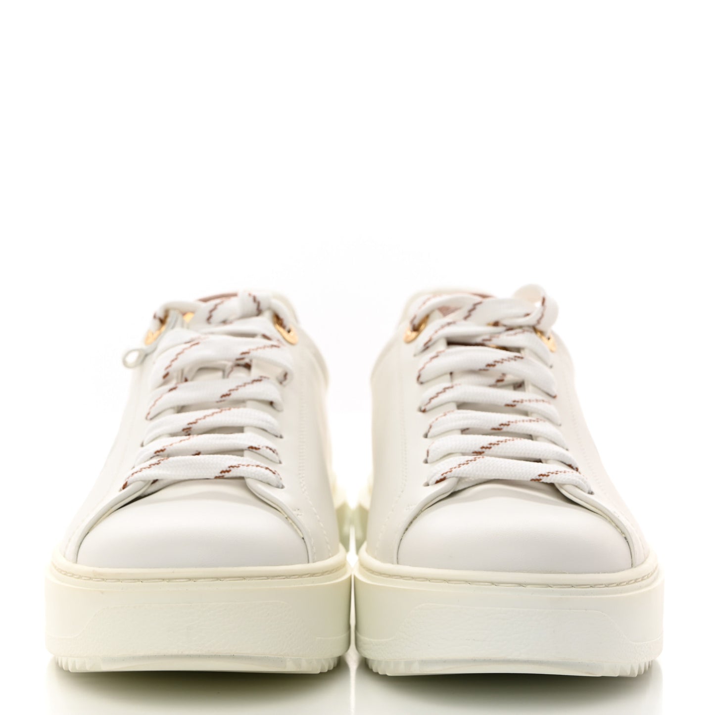 Lambskin Embossed Monogram Time Out Sneakers 38 White