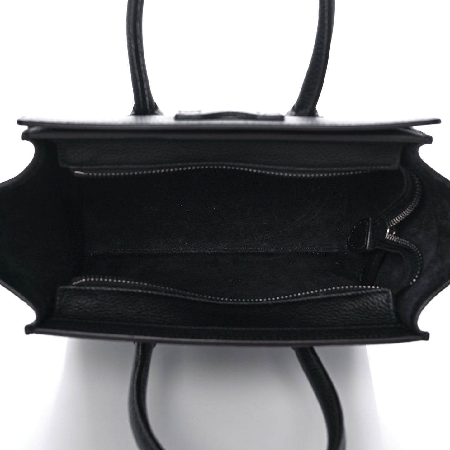 Drummed Calfskin Nano Luggage Black