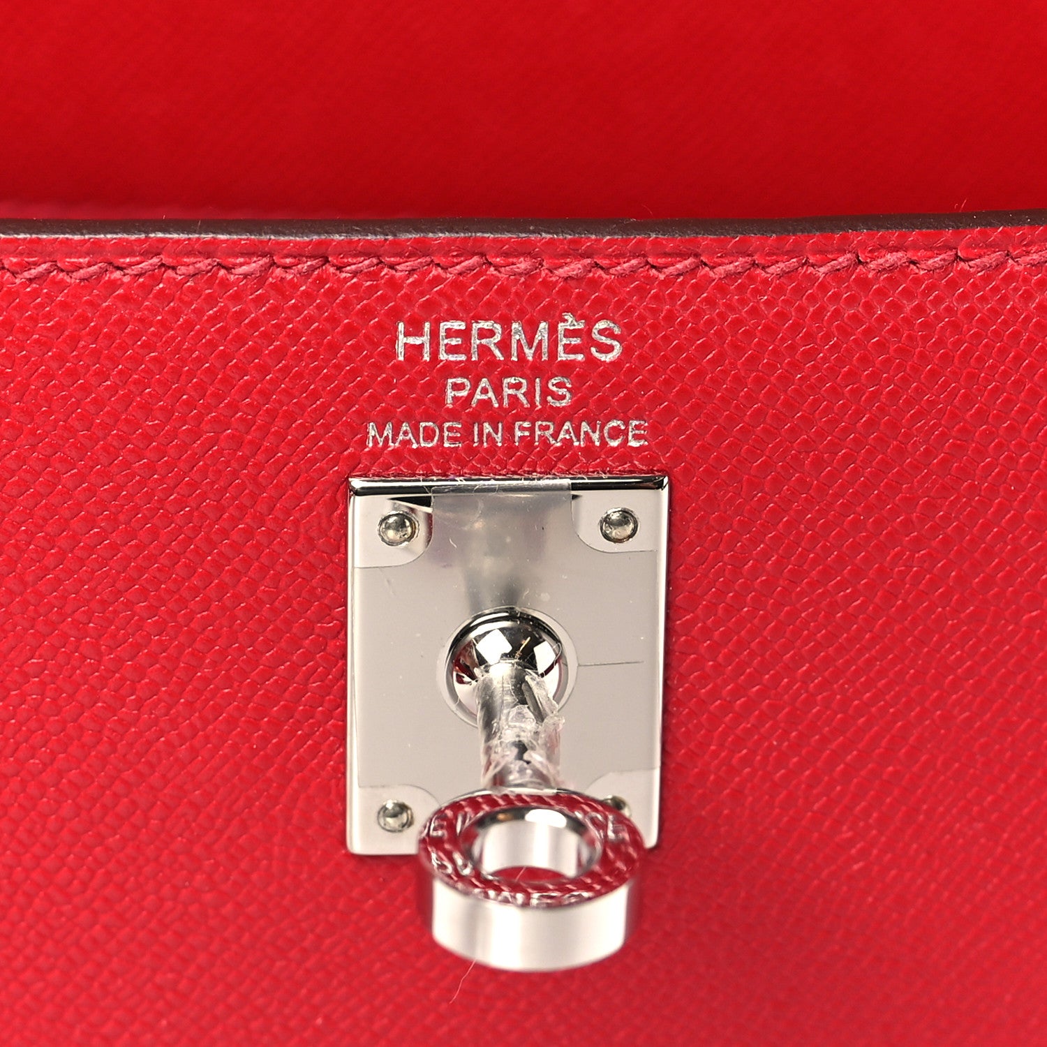 Hermes Madame Calfskin Verso Kelly Sellier 25 Rouge Piment Rose Shocking 6 of 10