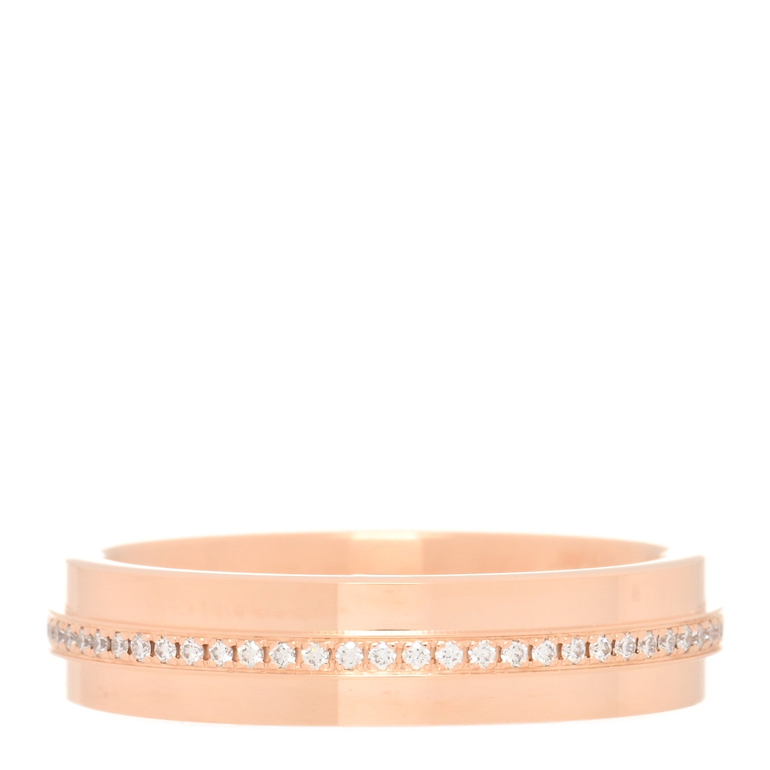 Tiffany 18K Rose Gold Diamond Narrow T Two Ring 52 6 3 of 5
