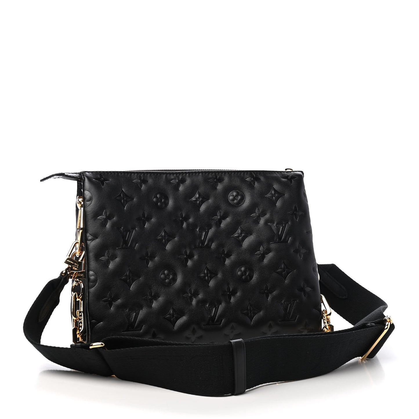 Lambskin Embossed Monogram Coussin PM Black