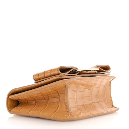 Salvatore Ferragamo Crocodile Mini Vara Bow Crossbody Bag Beige 4 of 10