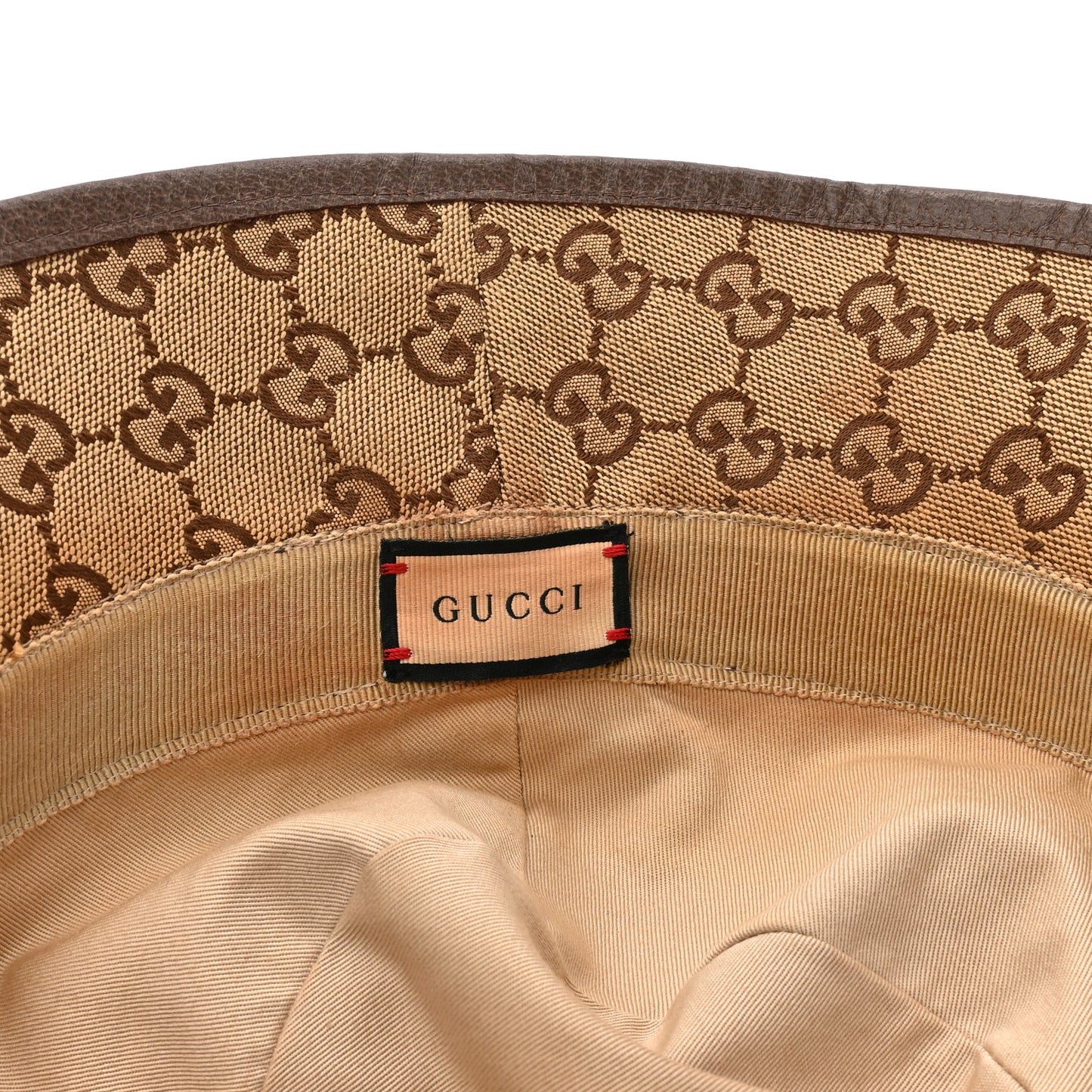 Monogram Textured Dollar Calfskin GG Jago Bucket Hat L Cacao Beige