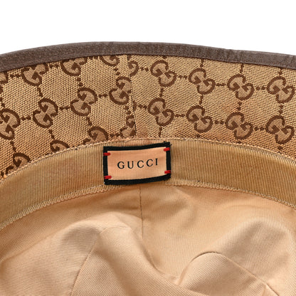 Gucci Monogram Textured Dollar Calfskin GG Jago Bucket Hat L Cacao Beige 10 of 10