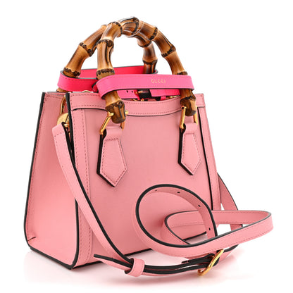 Gucci Wonka Grain Calfskin Mini Diana Tote Bag Wild Rose Fuxia Fluo 3 of 10