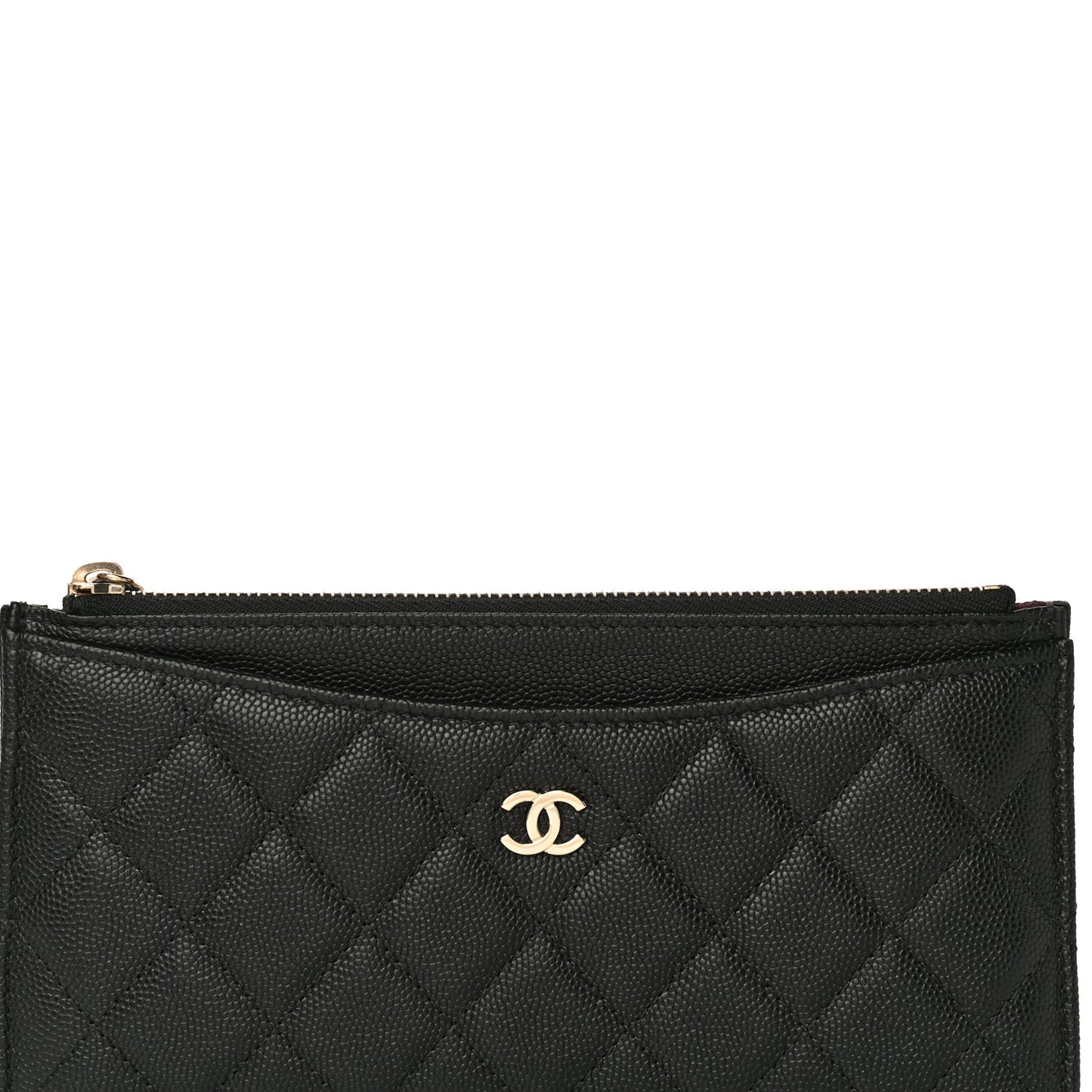Caviar Quilted Classic Zip Pouch Black