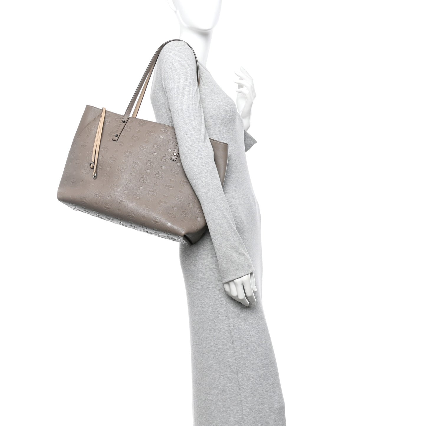 Calfskin Ottomar Monogram Medium Klara Shopper Tote Dove