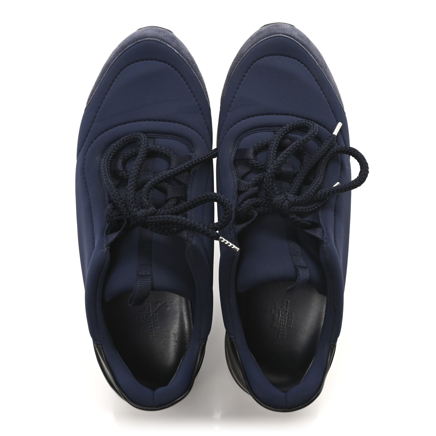 Hermes Technical Canvas Mens Miles Sneakers 43 Marine Black 2 of 8