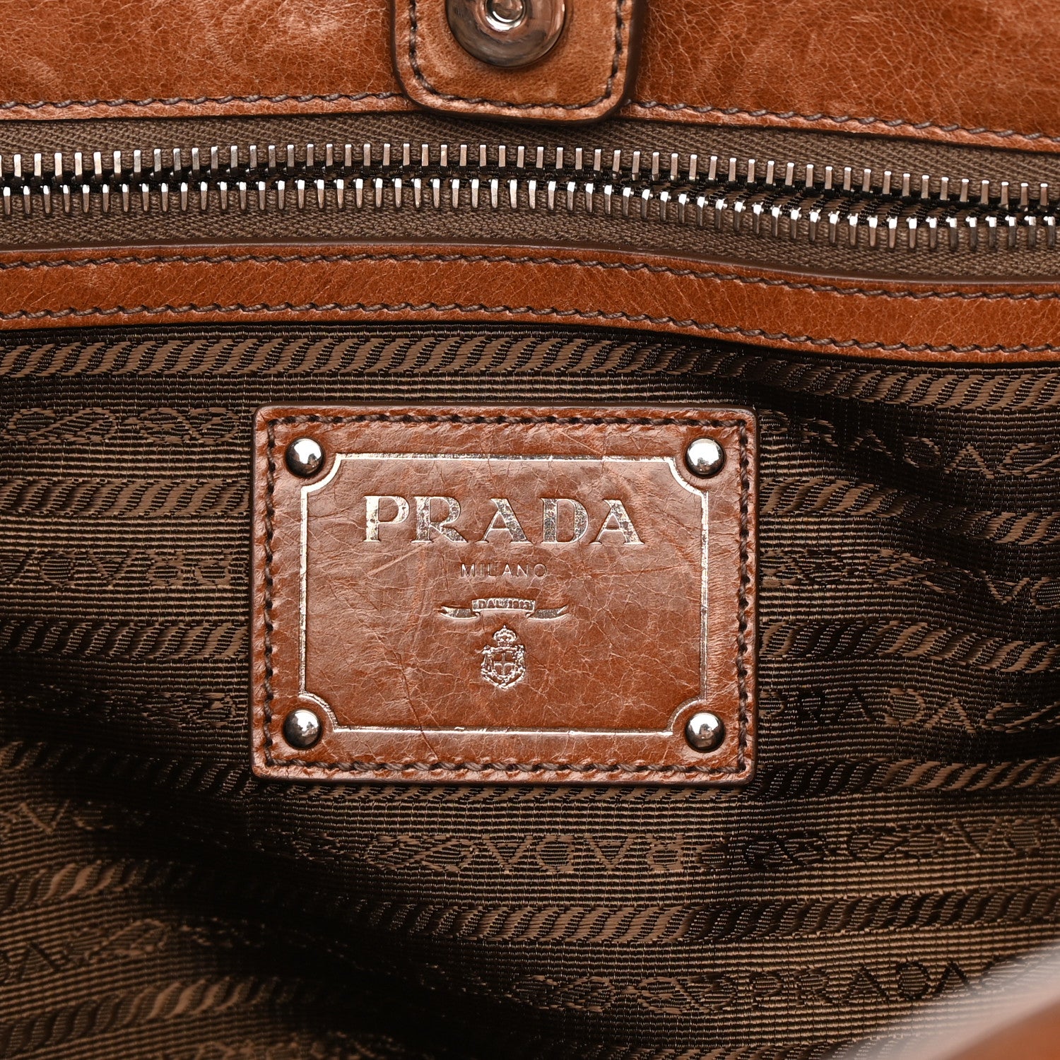Prada Vitello Shine Tote Palissandro 6 of 16