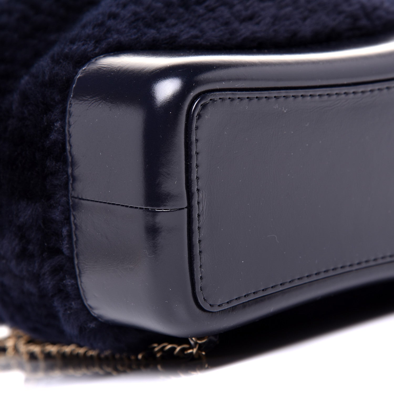 Chanel Shearling Small Gabrielle Backpack Navy 5 of 10