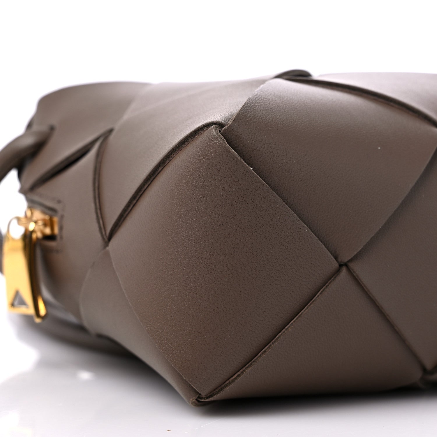 Bottega Veneta Lambskin Maxi Intrecciato Small Cassette Camera Bag Taupe Grey 7 of 8