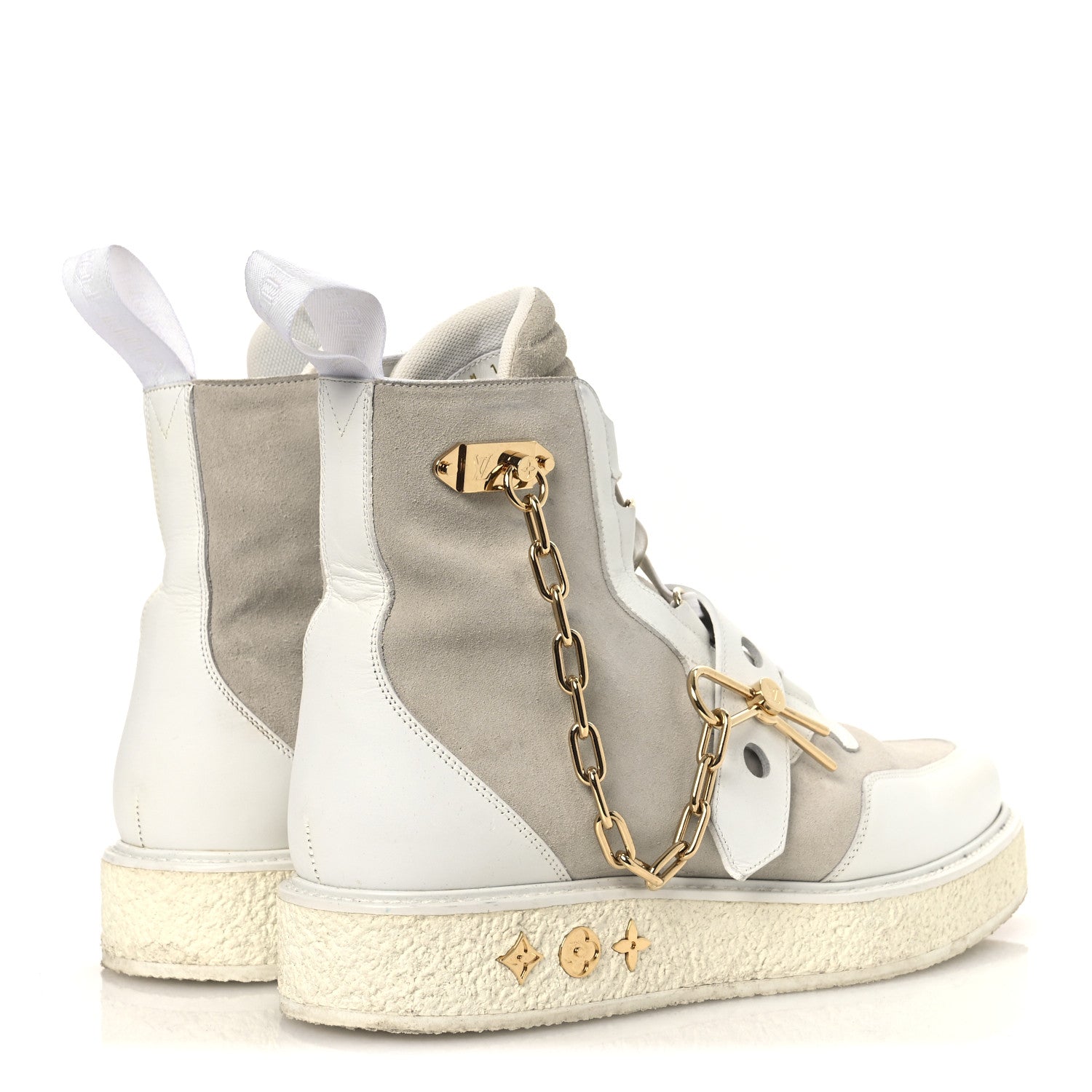 Louis Vuitton Calfskin Suede Mens Creeper Ankle Boots 9 White 5 of 15