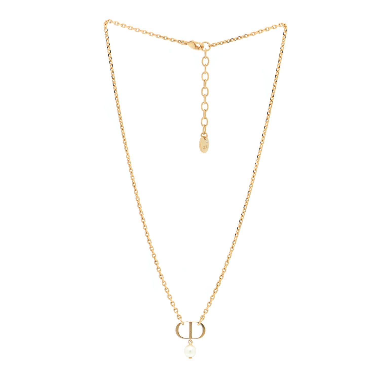Christian Dior Pearl Petit CD Necklace Gold 3 of 6
