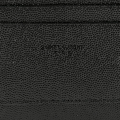 Saint Laurent Grain De Poudre Chevron Monogram Large Bill Pouch Black 9 of 10