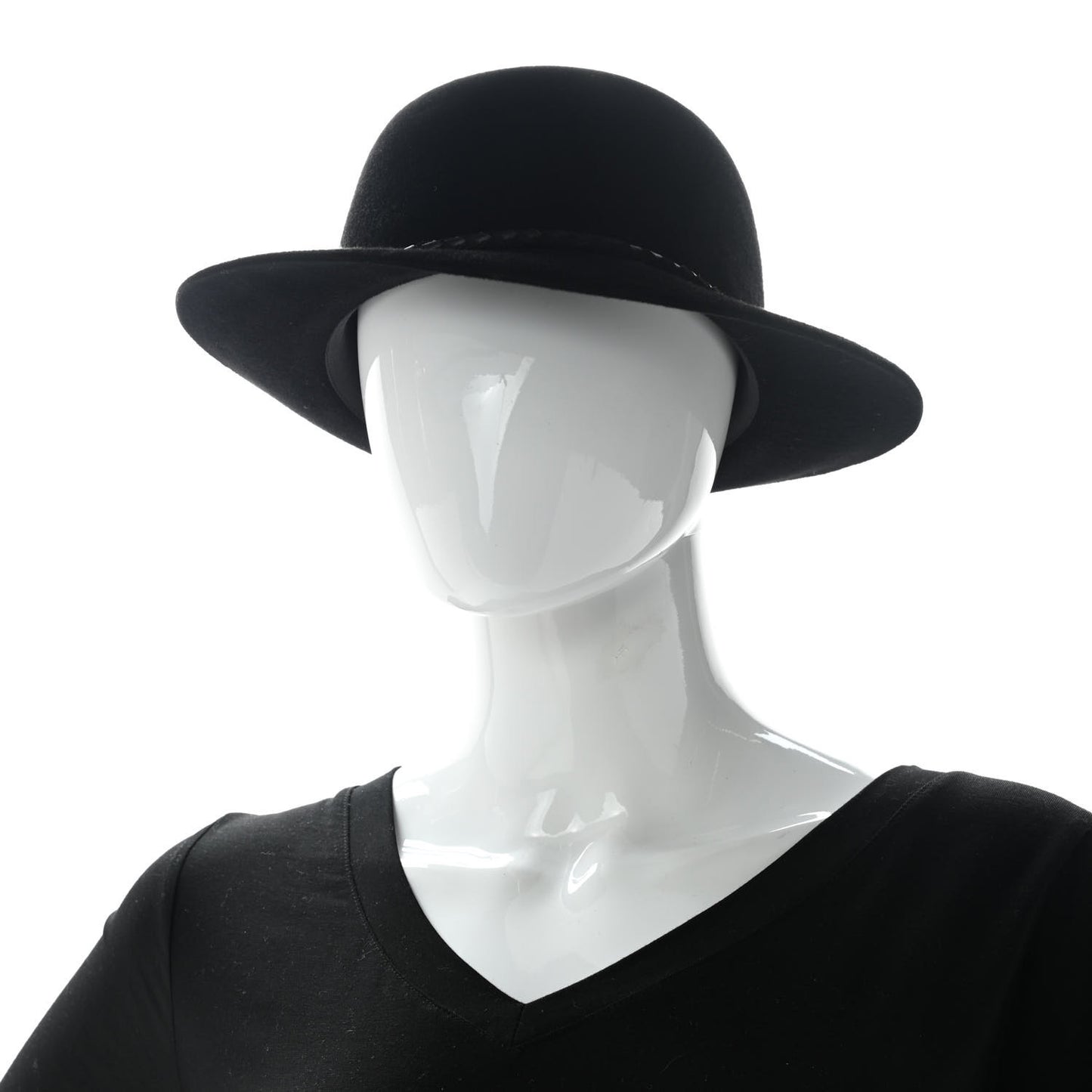Felt Goatskin Lambskin Hat 58 Black