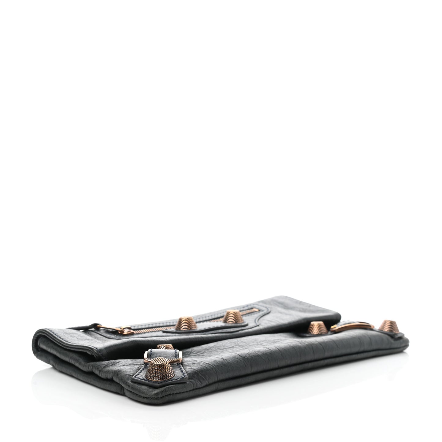 Agneau Giant 21 Rose Gold Hardware Envelope Clutch Anthracite