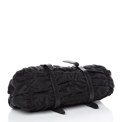 Prada Tessuto Nylon Nappa Braided Gaufre Frame Black 4 of 9