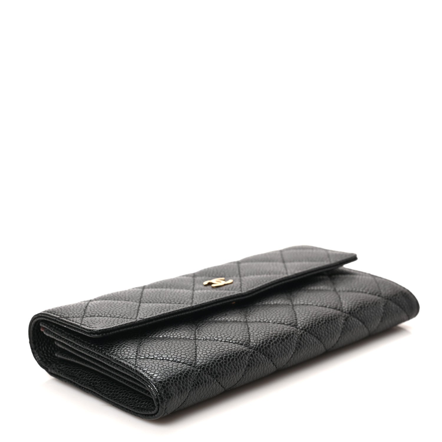 Chanel Caviar Quilted Large Gusset Flap Wallet Black 4 of 8