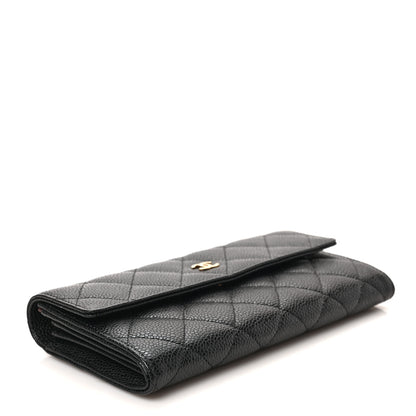 Chanel Caviar Quilted Large Gusset Flap Wallet Black 4 of 8