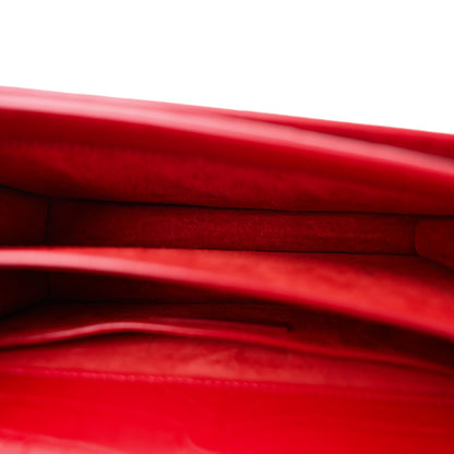 Saint Laurent Calfskin Crocodile Embossed Medium Monogram Sunset Rouge Eros 5 of 10