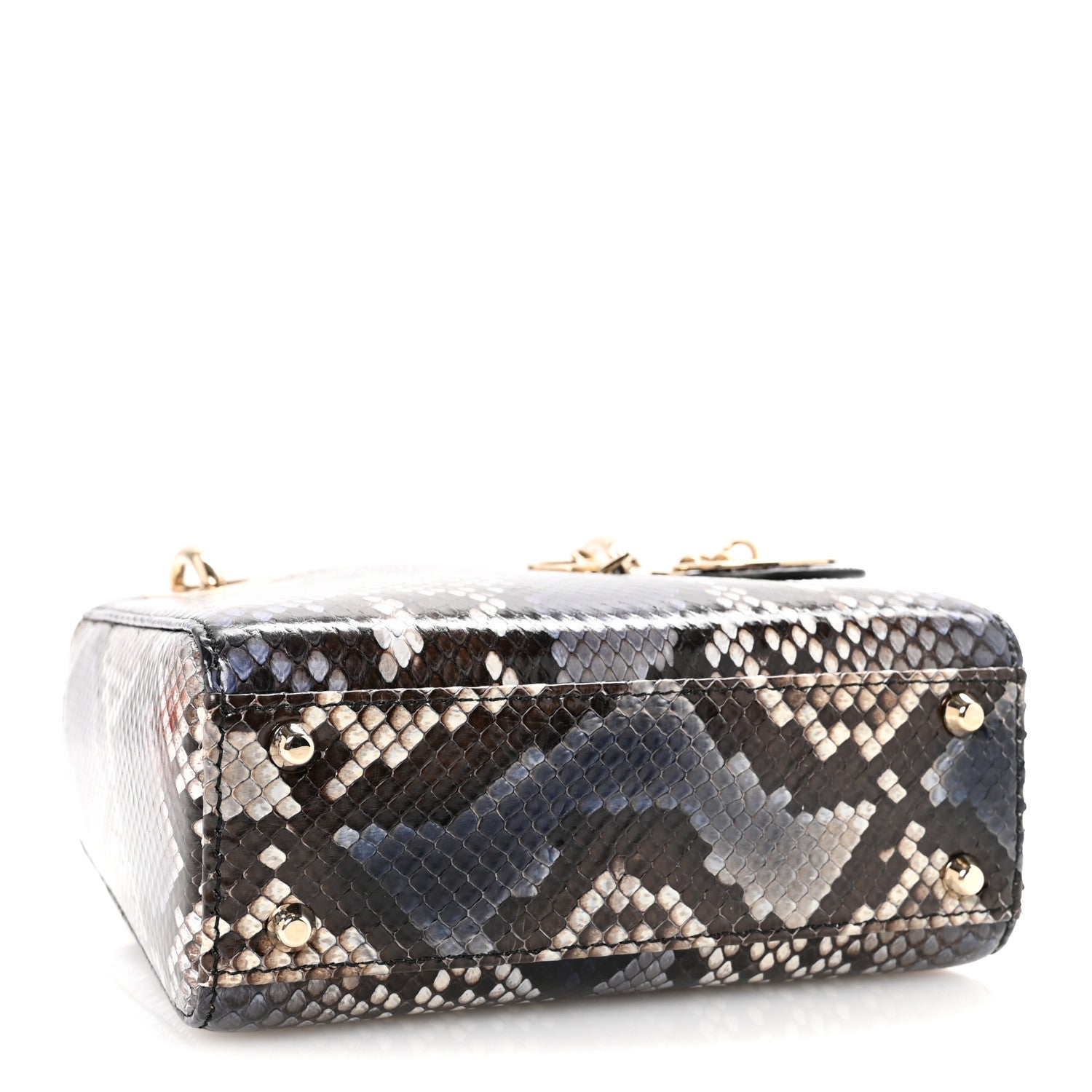 Christian Dior Snakeskin Mini Lady Dior Bleu Multicolor 4 of 10