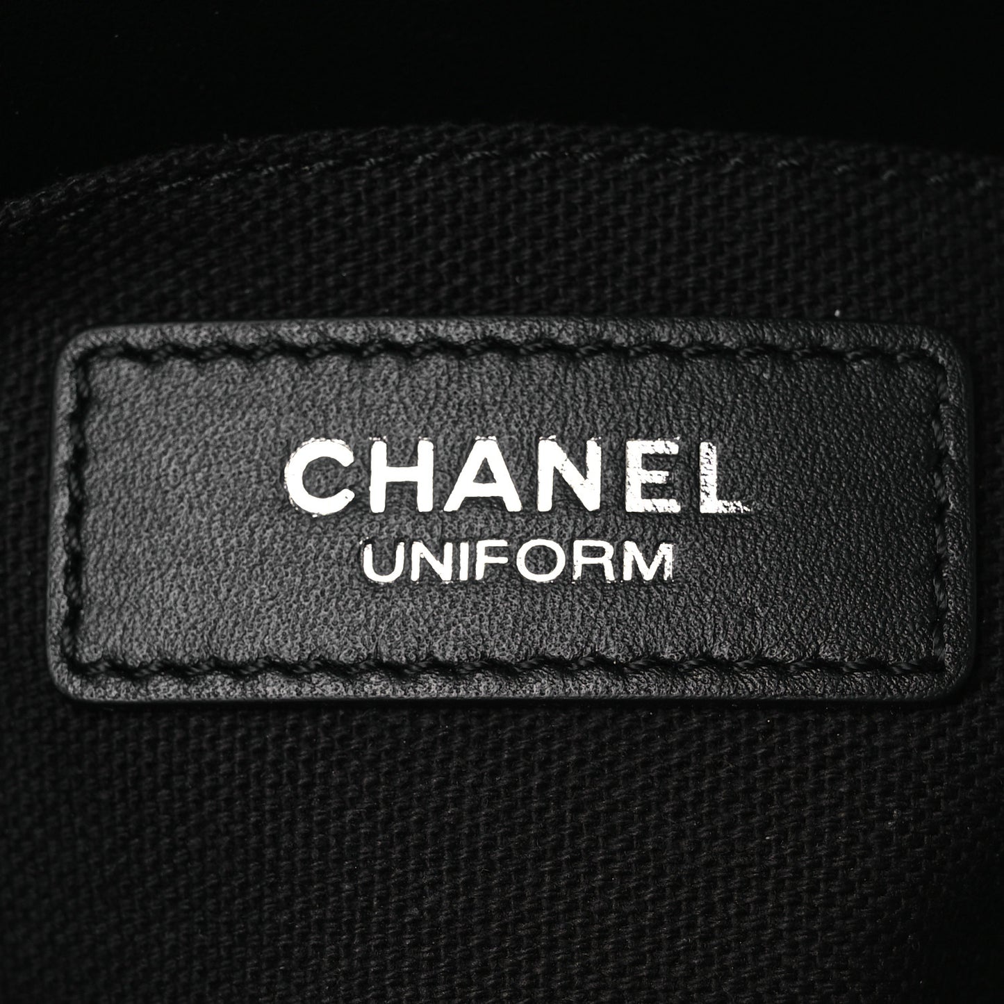 Calfskin Quilted CC Uniform Flap Belt Bag Black