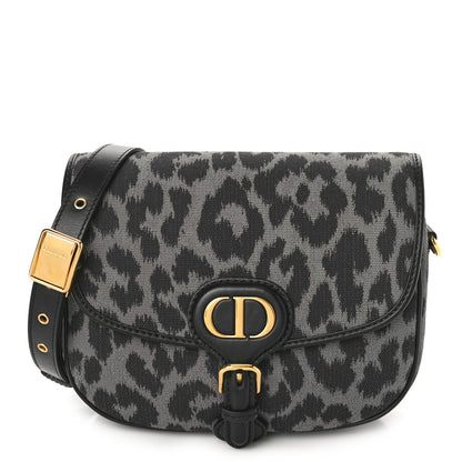 Christian Dior Canvas Mizza Embroidered Medium Bobby Flap Grey Black 1 of 8