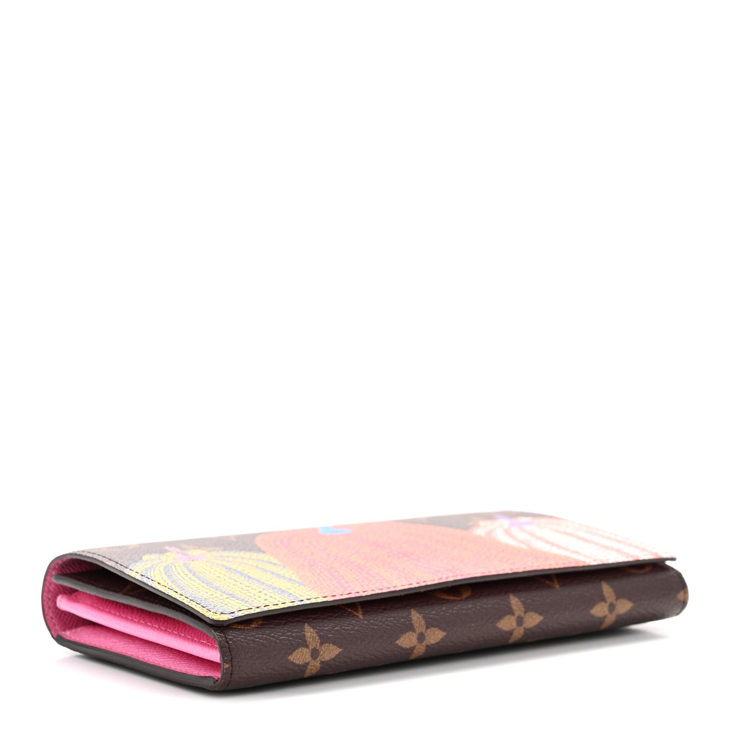 LV X YK Monogram Kusama Pumpkin Sarah Wallet