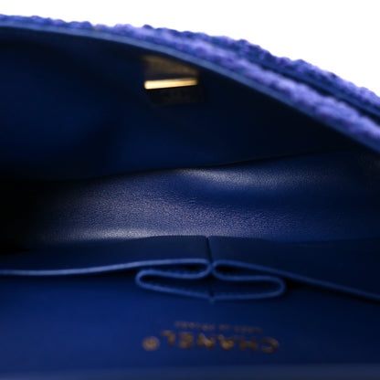 Chanel Tweed Quilted Medium Double Flap Blue 4 of 10