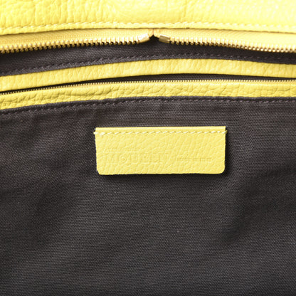 Alexander McQueen Pebbled Calfskin Large Skull Padlock Zip Around Tote Yellow 9 of 16