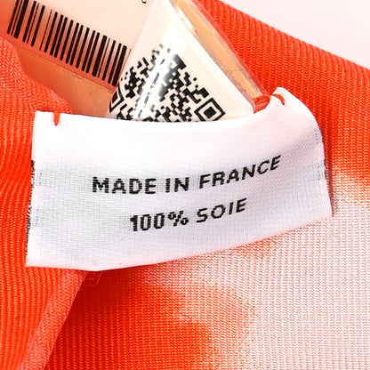 Hermes Silk Wash Brides De Gala Wash Scarf 90 Orange White 4 of 4