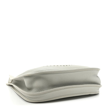 Hermes Taurillon Clemence Amazone Evelyne III GM Gris Perle Bleu Lin 4 of 11