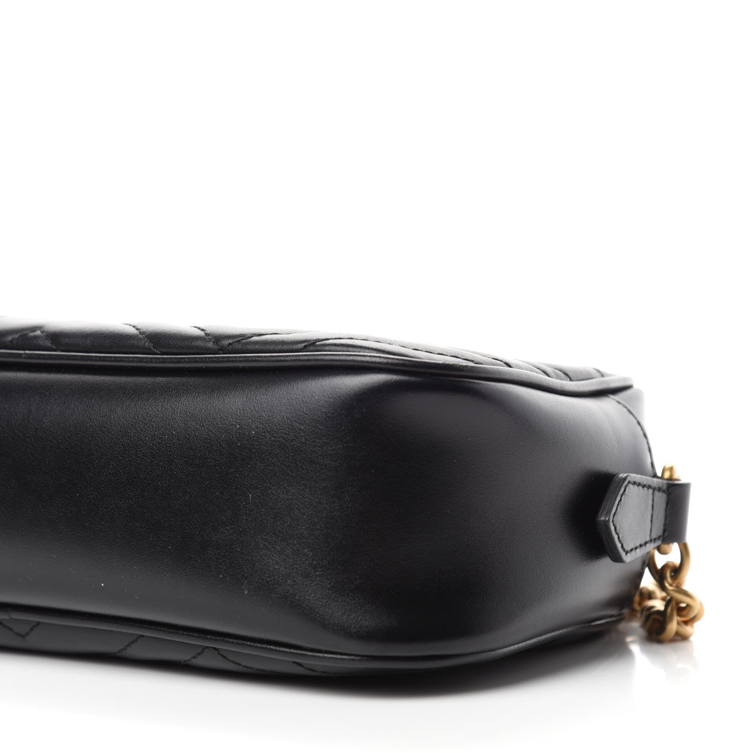 Gucci Calfskin Matelasse Small GG Marmont Chain Shoulder Bag Black 7 of 10