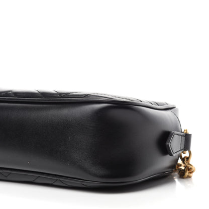 Gucci Calfskin Matelasse Small GG Marmont Chain Shoulder Bag Black 7 of 10