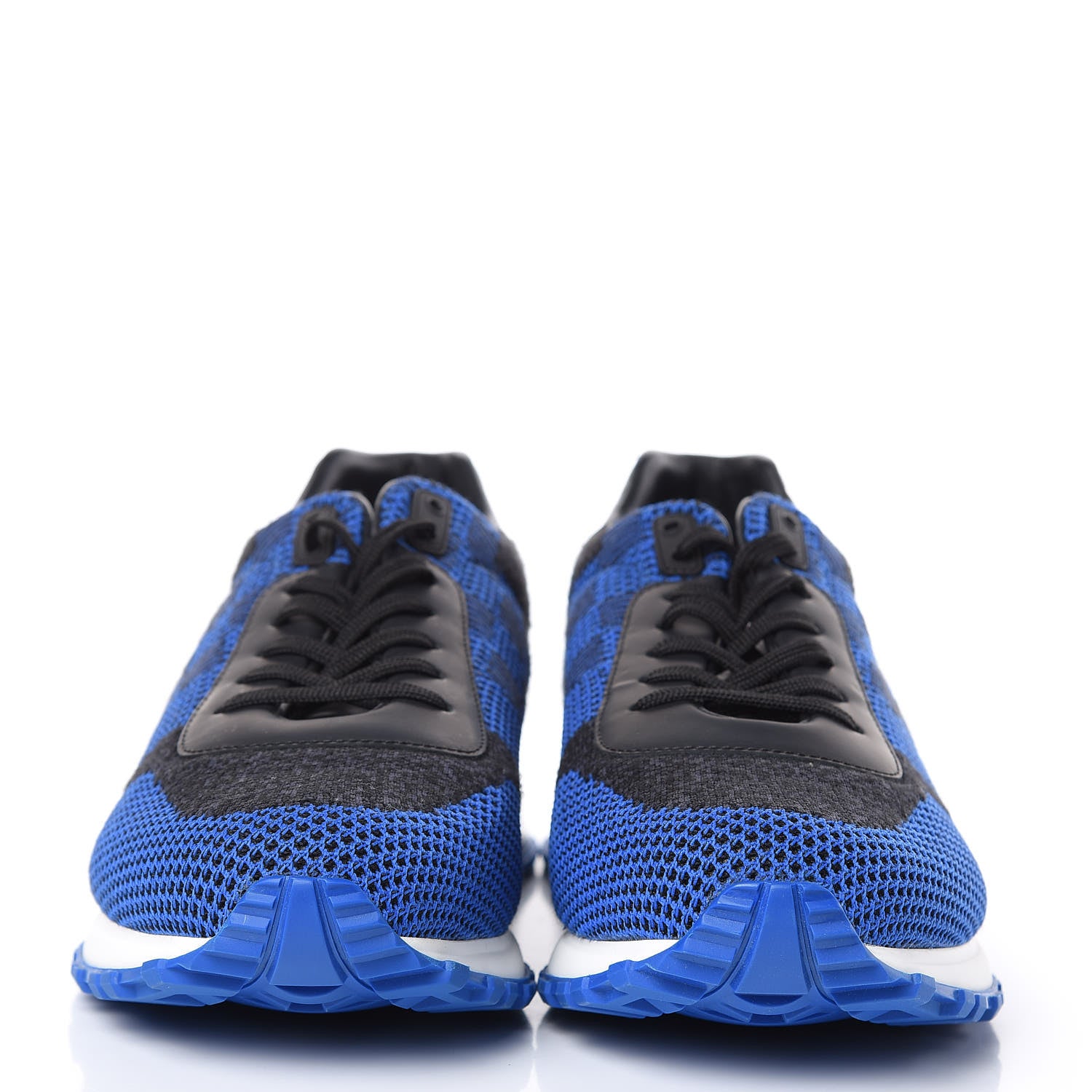 Louis Vuitton Calfskin Damier Run Away Sneakers 8.5 Blue 2 of 8