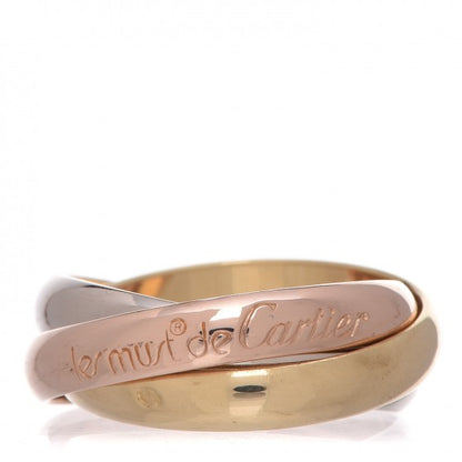 Cartier 18K Pink Yellow White Gold Les Must De Trinity Ring 53 6.25 1 of 5
